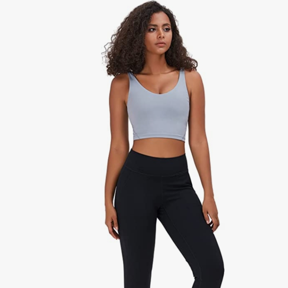 SMALL Lavender Sports Bra Yoga Removable Padded Crop Top Workout Women's
